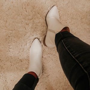 White ankle boots
